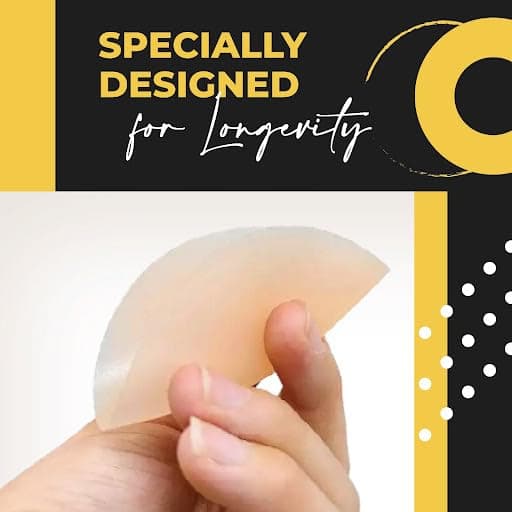 Invisible silicone nipple covers with reusable adhesive – discreet pasties for braless comfort and convenience