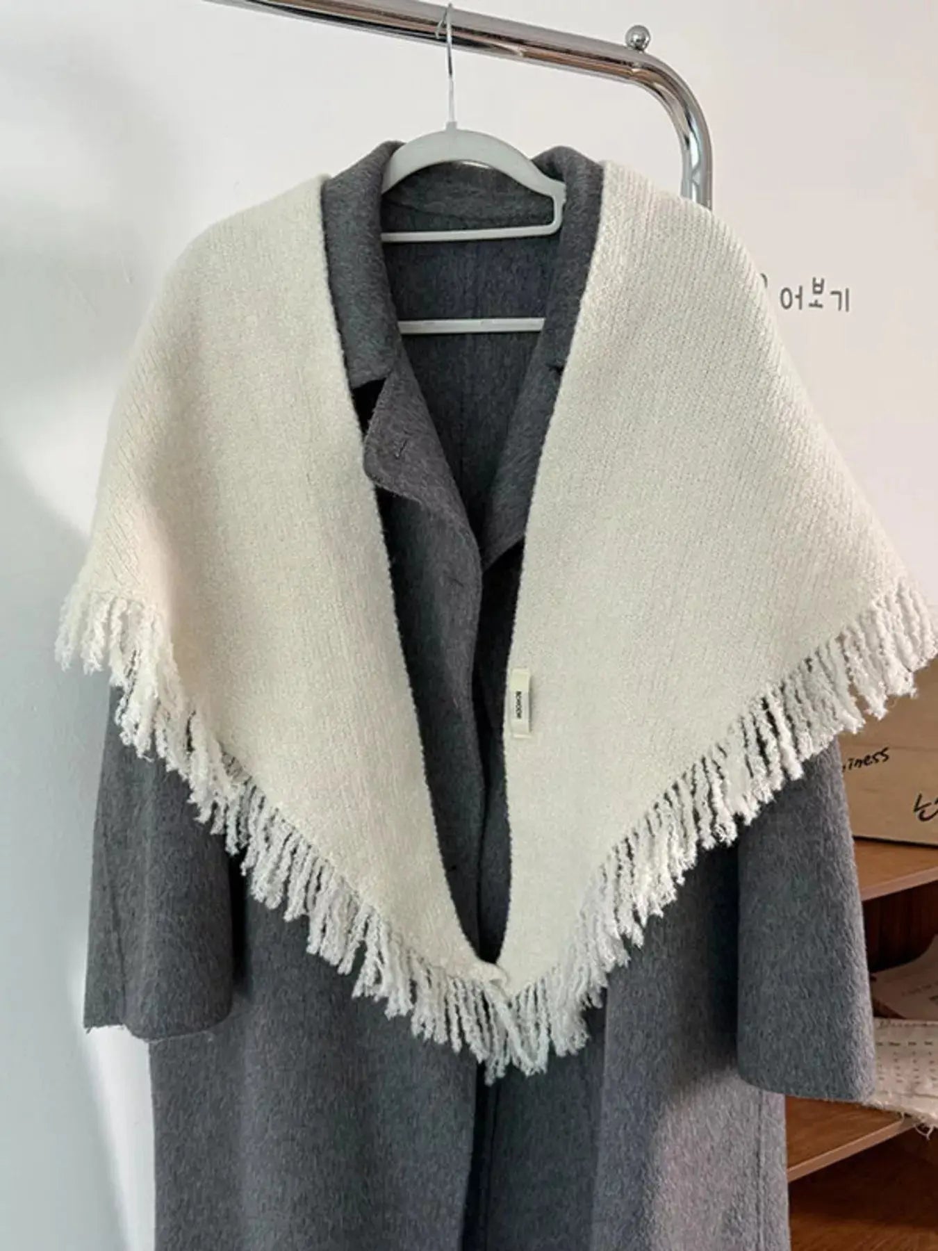 Fringe Trim Knit Scarf Simply Love