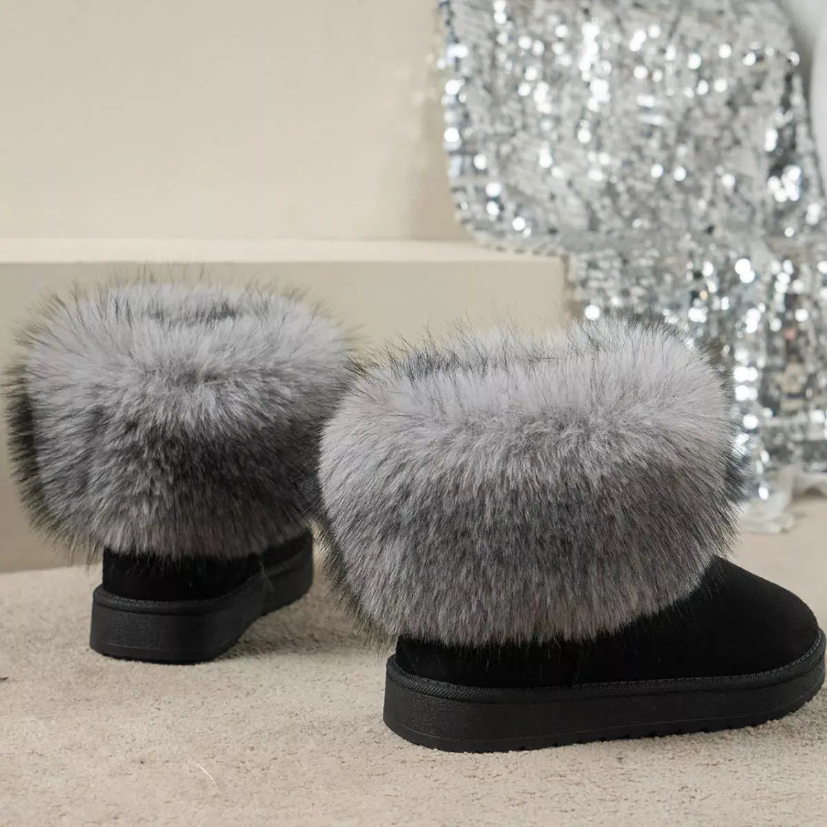 Fuzzy Trim Ankle Boots Simply Love