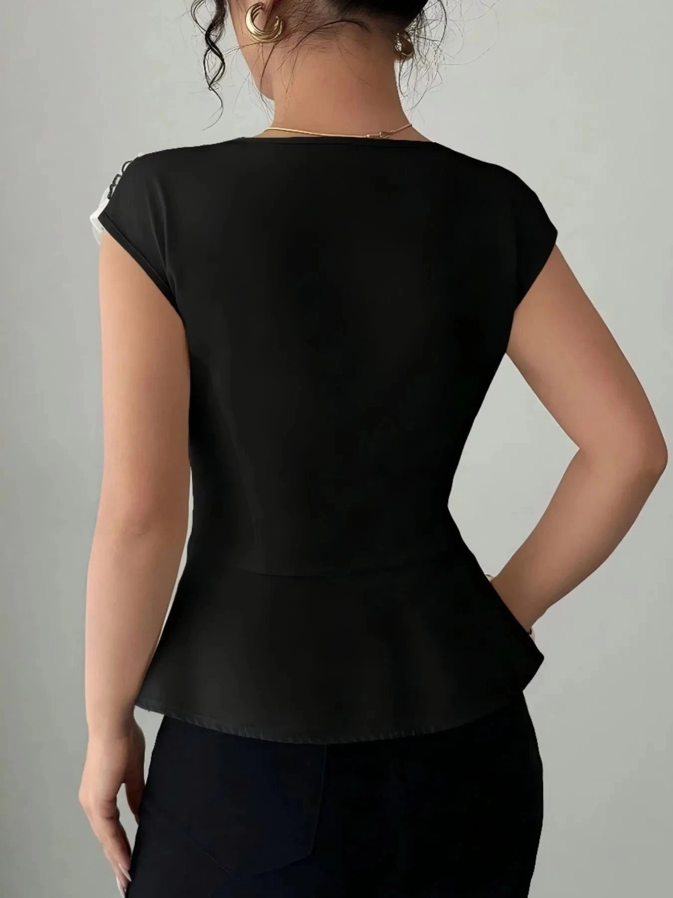 Floral Cap Sleeve Peplum Blouse Coco’s Tee Boutique