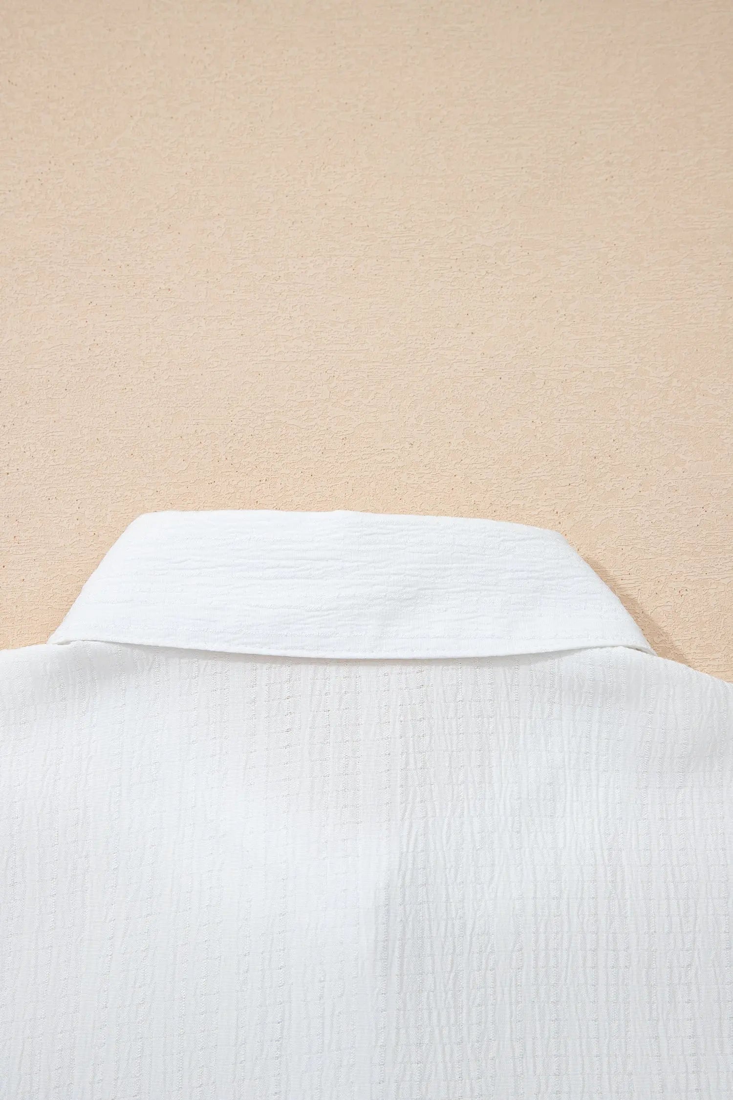 White Crinkled Texture Lantern Sleeve Button Down Loose Shirt Dear-Lover Dropshipping