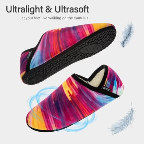 House Slippers for Women Men Indoor Barefoot Slippers Socks Furry Slip on House Shoes Cozy Comfy Slippers for Home Bedroom Travel Yoga - Love Salve 