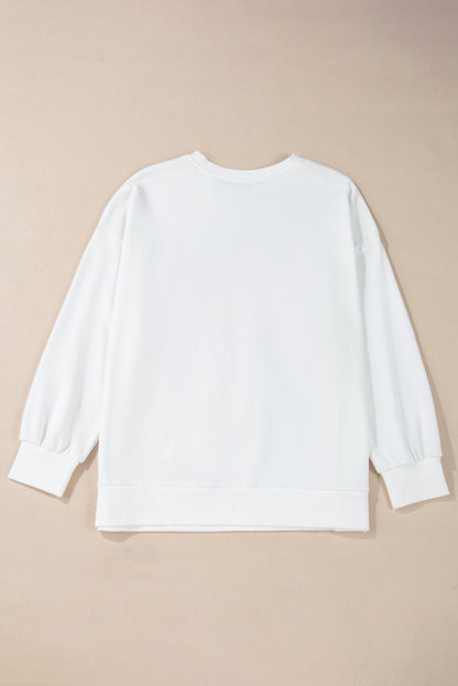 Festive white plus size sweatshirt