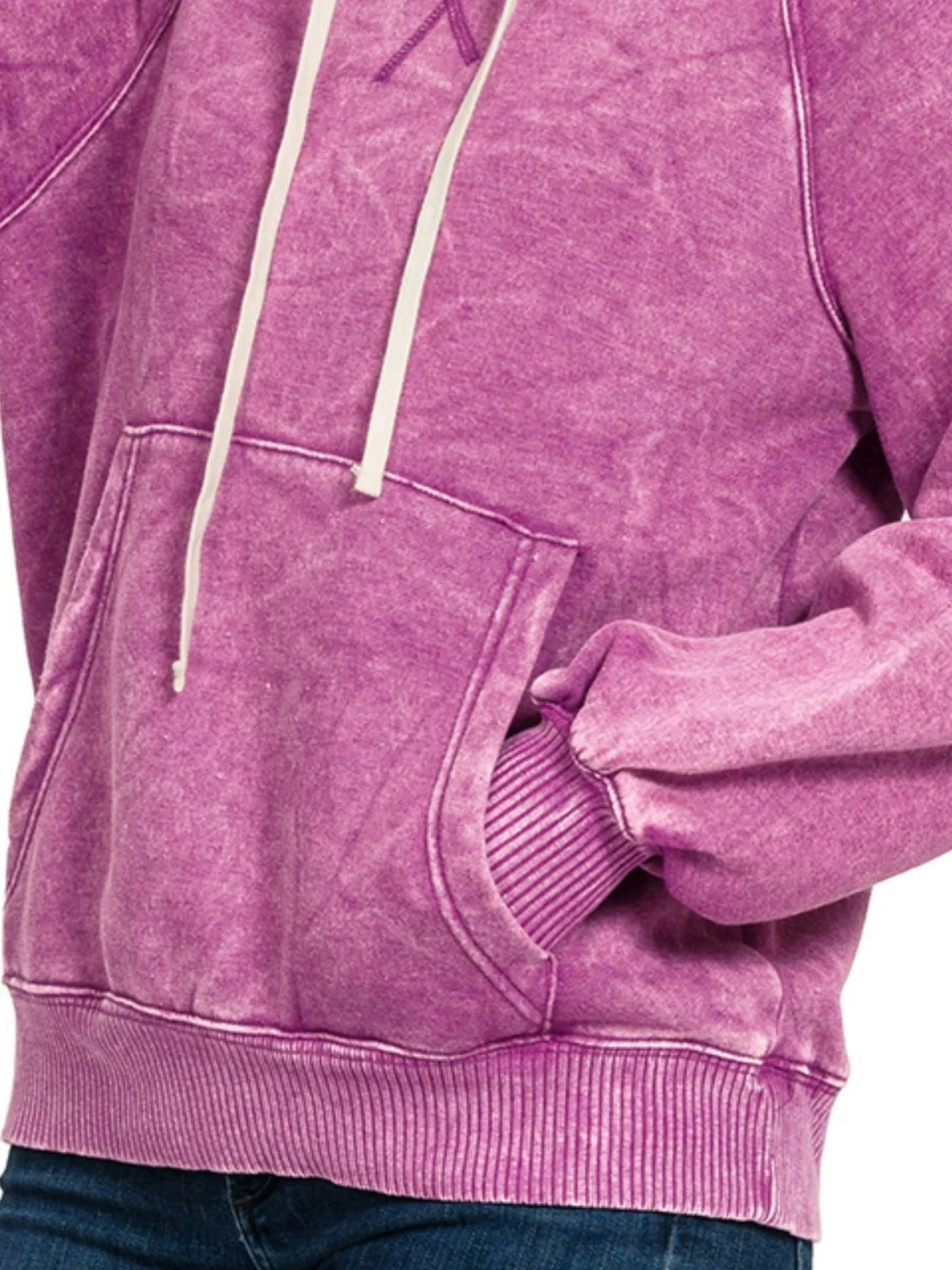 Zenana Acid Wash Fleece Hoodie with Kangaroo Pocket Coco’s Tee Boutique