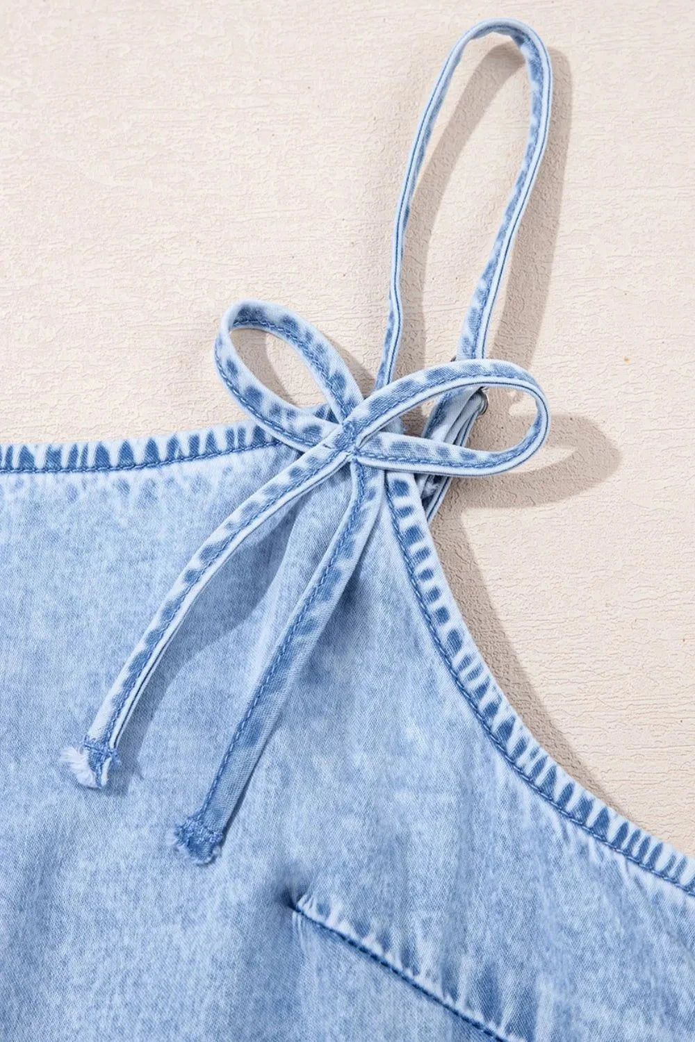 Simply Love: Denim Dress, Bow & Ruffle Simply Love