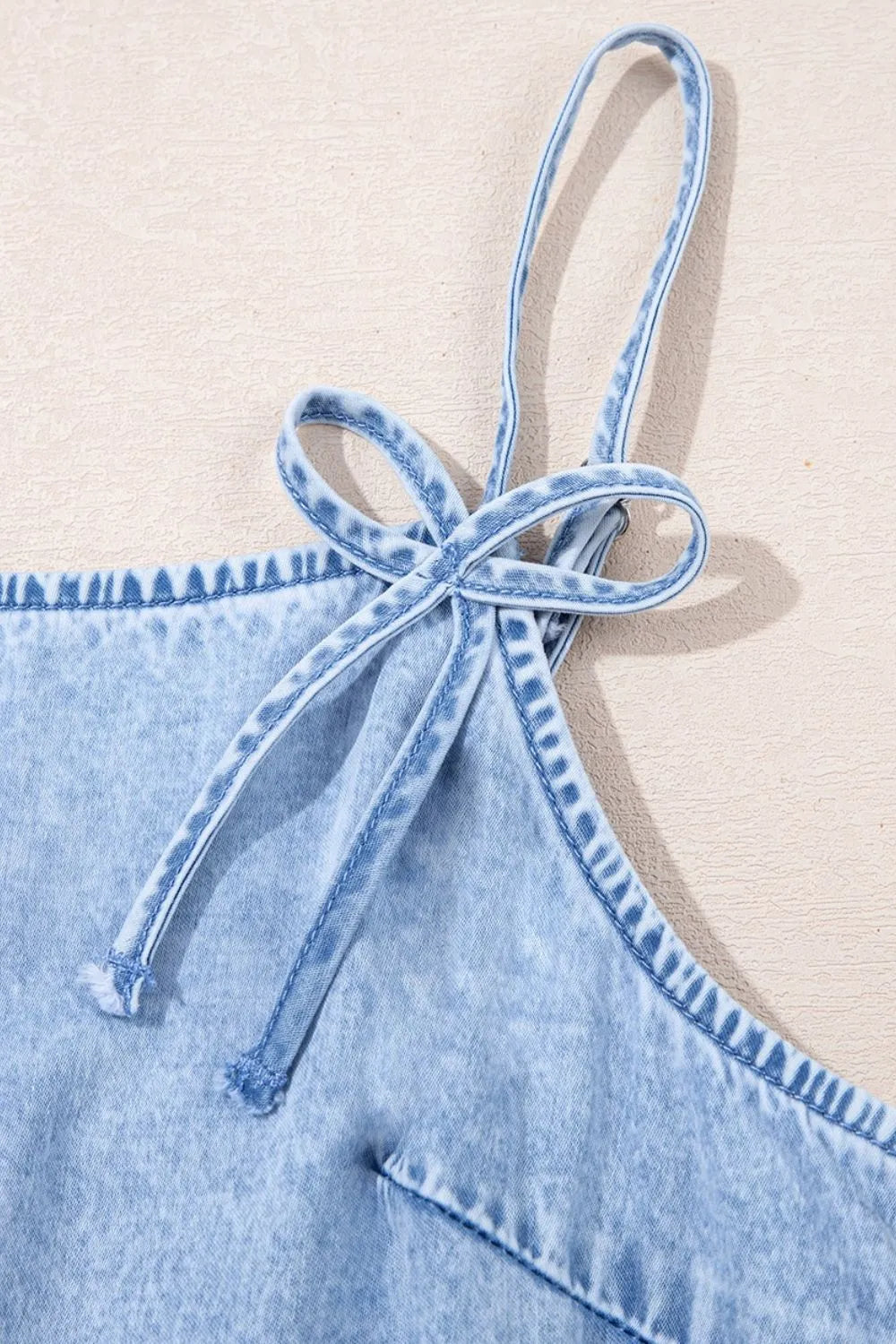 Simply Love: Denim Dress, Bow & Ruffle
