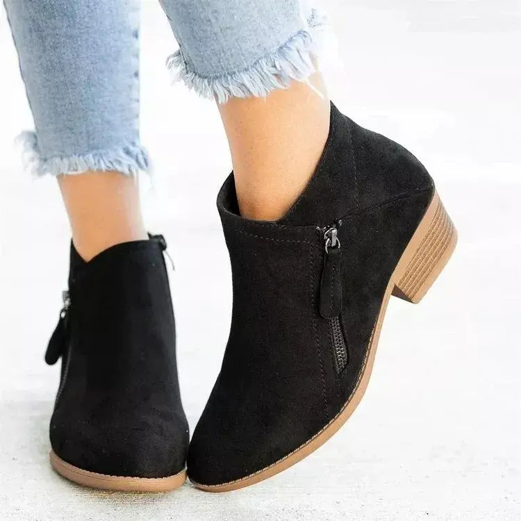 Point Toe Block Heels Boots Simply Love