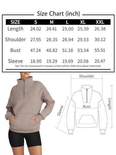 Trendy Queen Sweatshirts Half Zip Pullover Quarter Zip Oversized Hoodies Sweaters Comfy Fall Outfits 2024 Y2K Winter Clothes