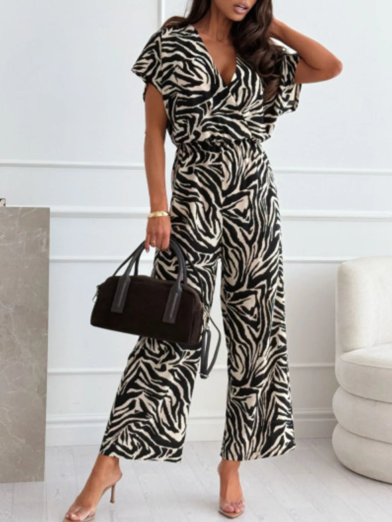 Animal Print Wide Leg Jumpsuit - Main product image by Divine Design4U