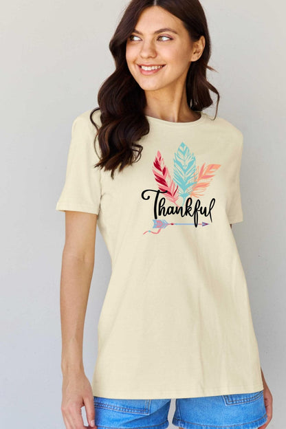 Simply Love Full Size THANKFUL Graphic T-Shirt.