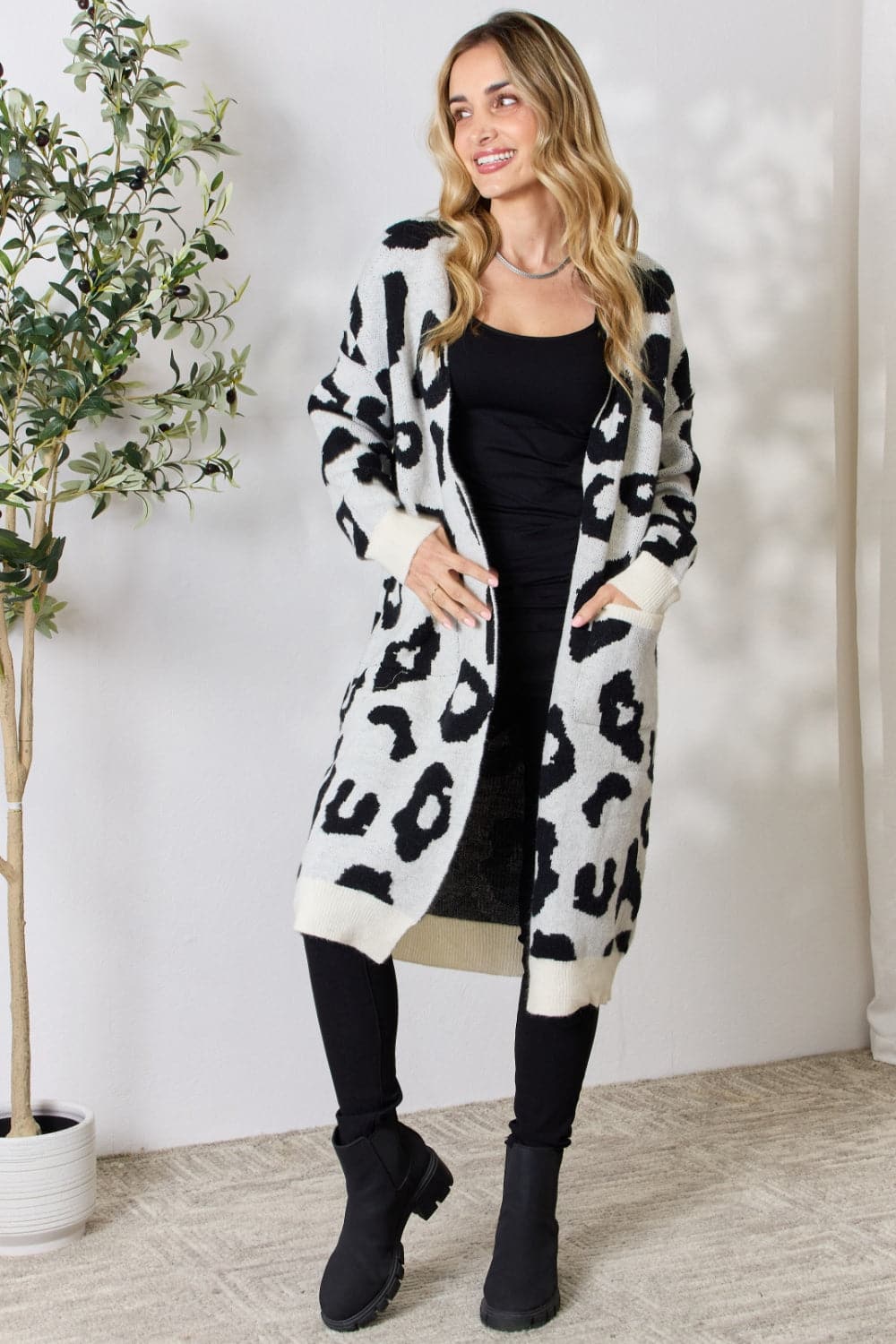 BiBi Leopard Open Front Cardigan.