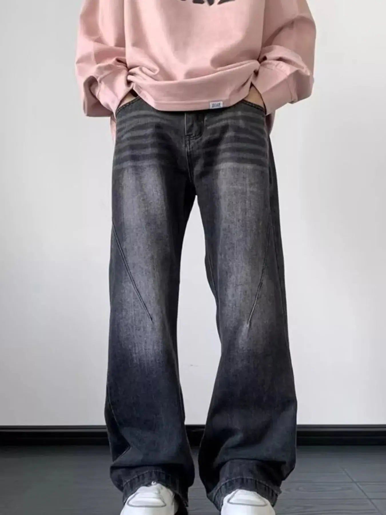 Men's Full Size Vintage Wash Wide Leg Jeans Plus Size Simply Love