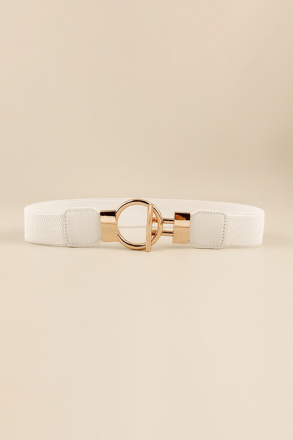 Circle Shape Buckle Zinc Alloy Buckle PU Leather Belt.