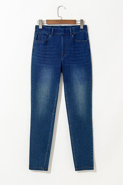 Versatile Ashleigh Blue straight leg jeans with multiple pockets and stretchy comfort