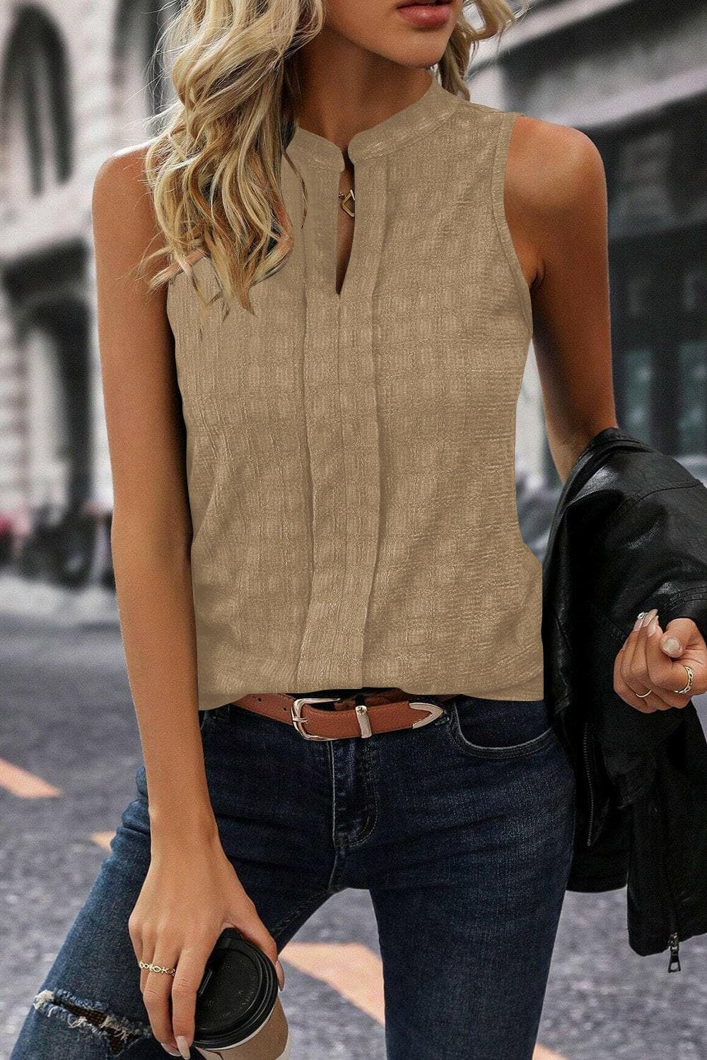 Textured Notched Tank.