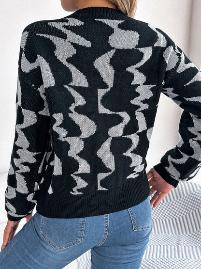 Round Neck Long Sleeve Sweater.