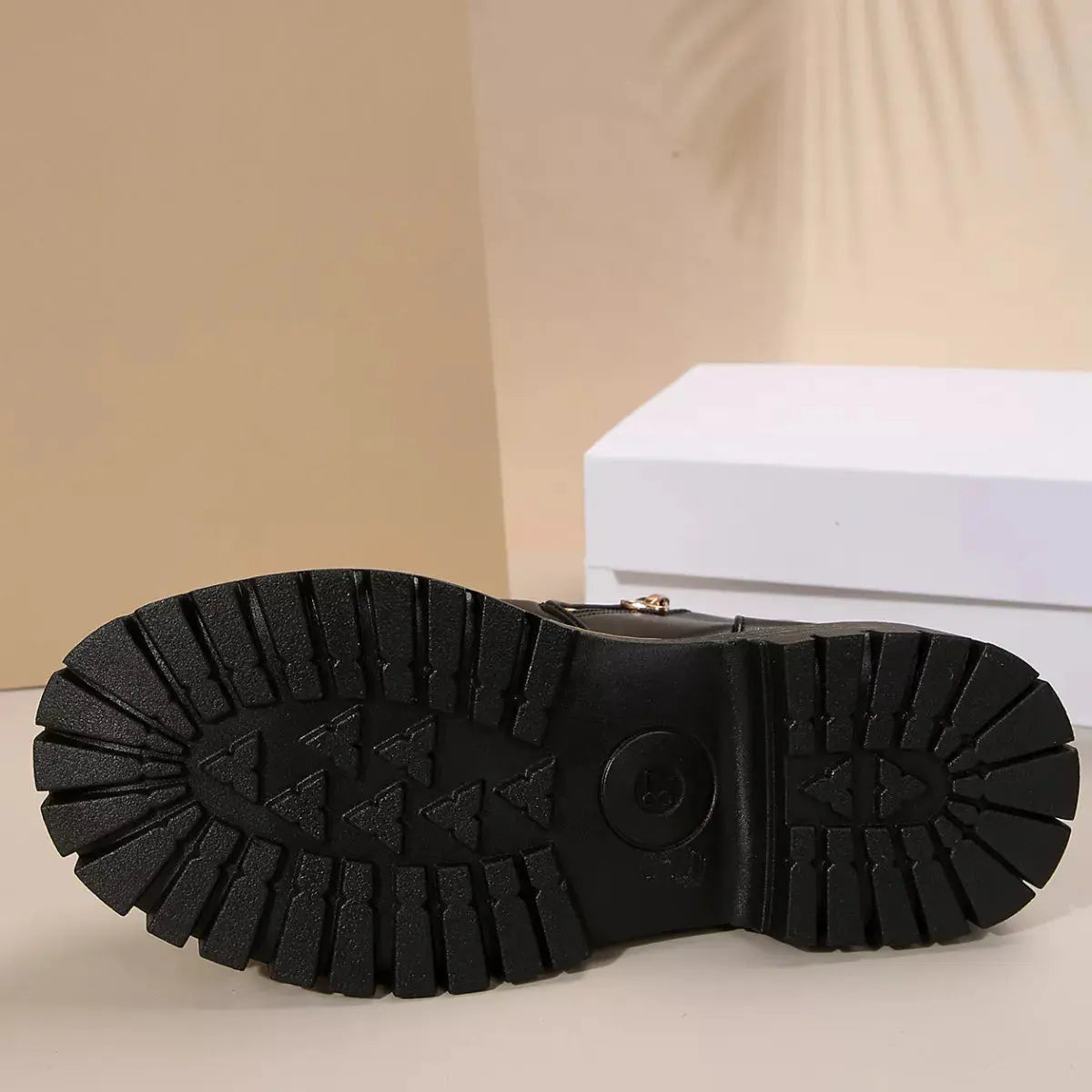 PU Leather Ankle Boots With Zipper Detail And Chunky Sole Simply Love