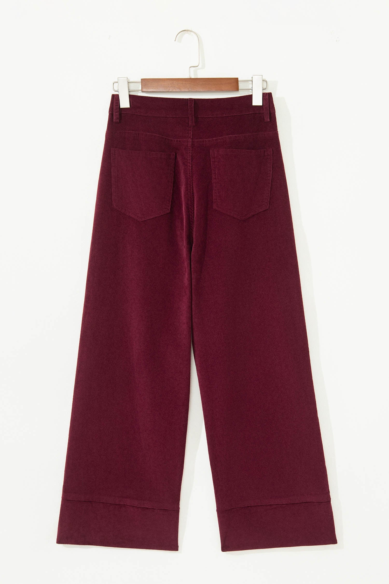 Burgundy Corduroy High Waist Wide Leg Pants for Women Dear-Lover Dropshipping