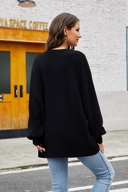 Round Neck  Long Sleeve Sweater.