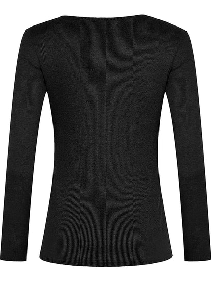 Comfortable half snap long sleeve tee