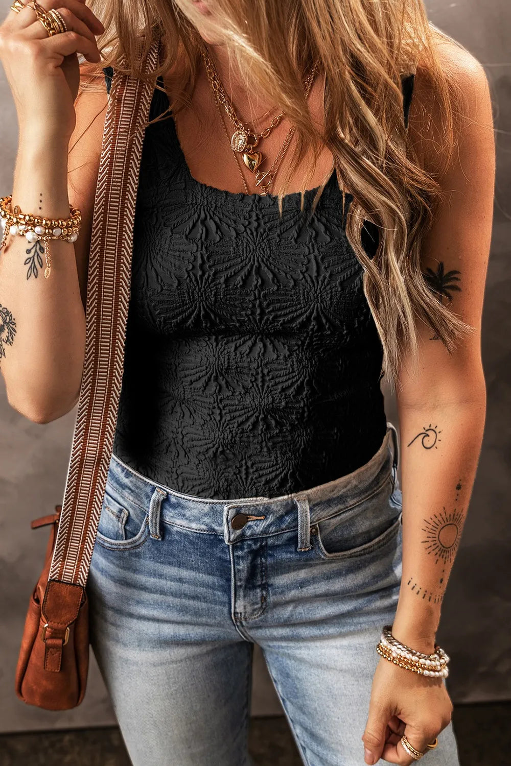 Simply Love: Floral Jacquard Tank