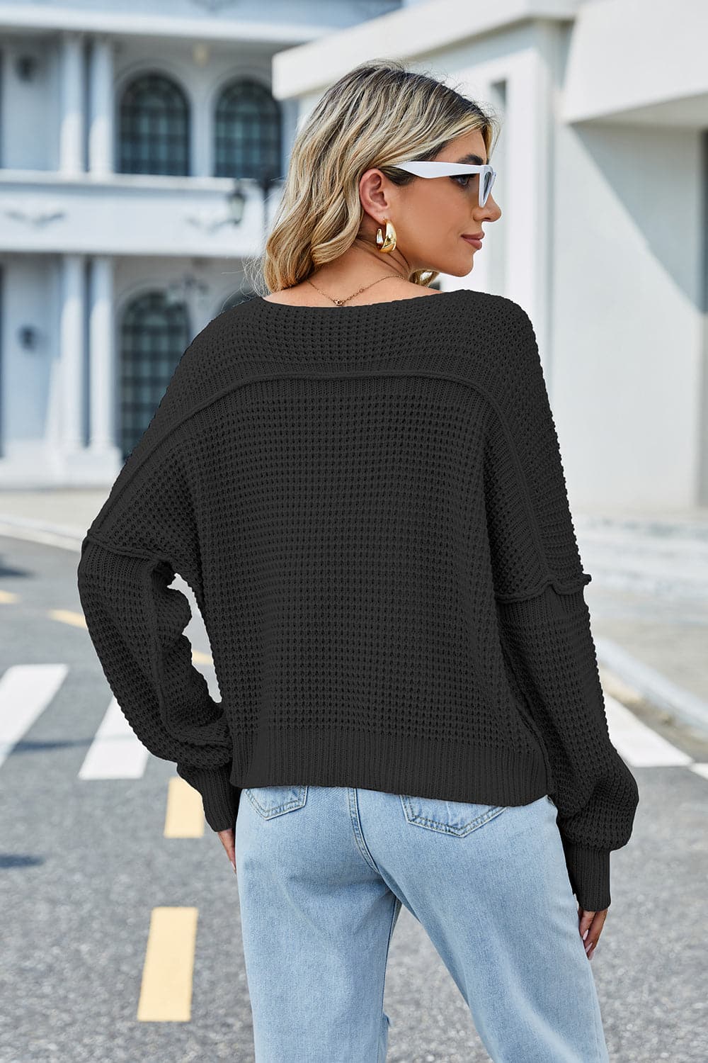 V-Neck Long Sleeve Sweater.