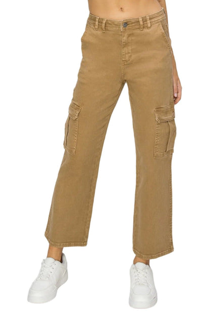 Risen Full Size High Rise Cargo Jeans.