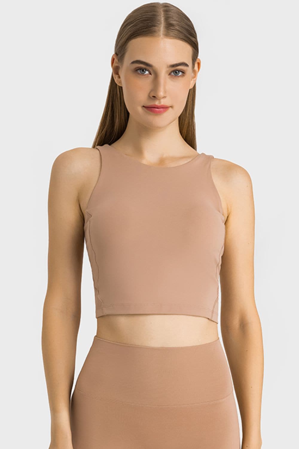 Feel Like Skin Highly Stretchy Cropped Sports Tank.