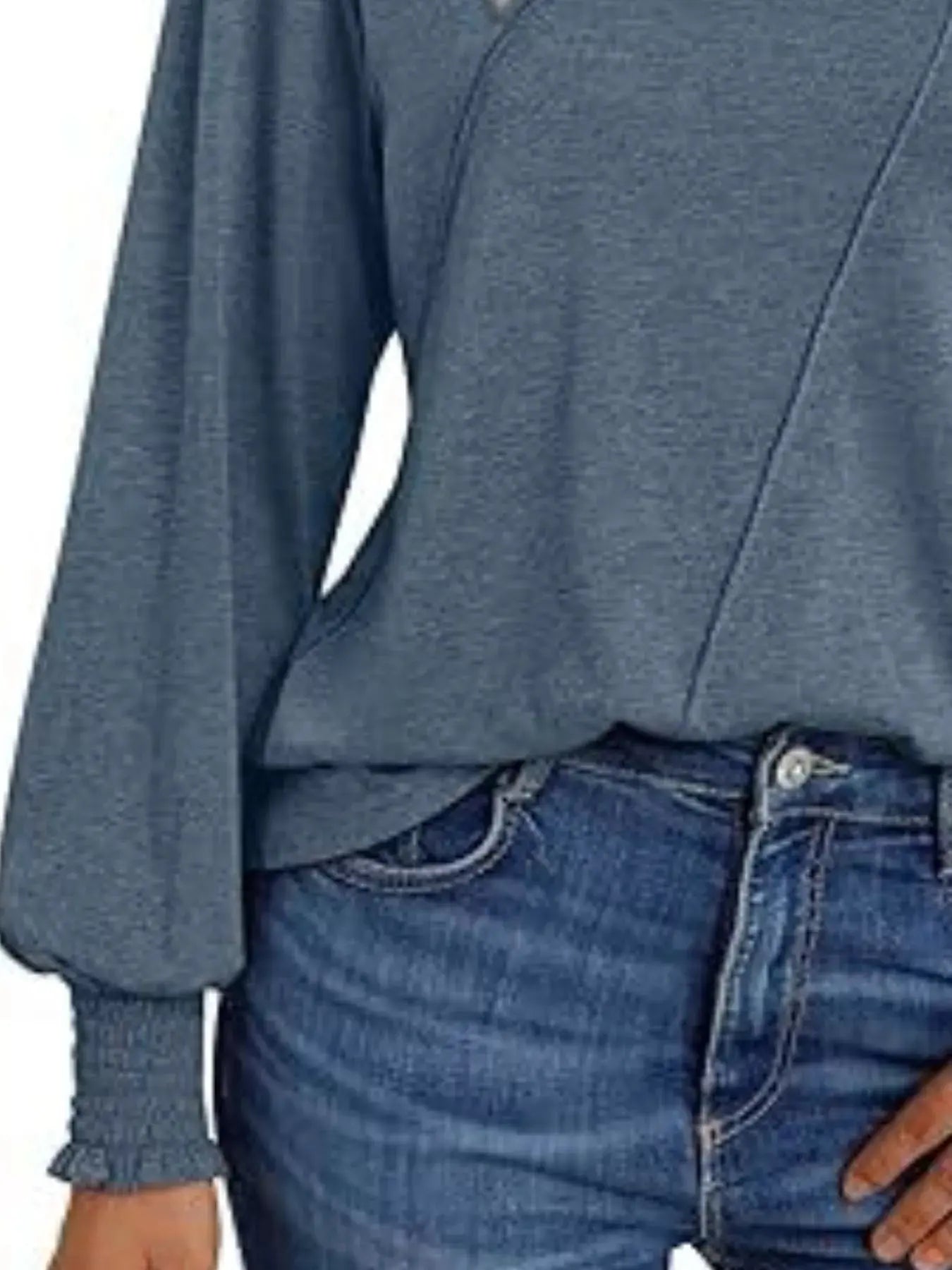 Round Neck Long Sleeve Top Simply Love