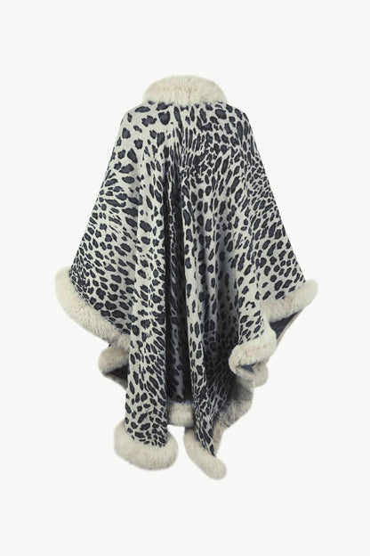 Leopard Open Front Poncho.