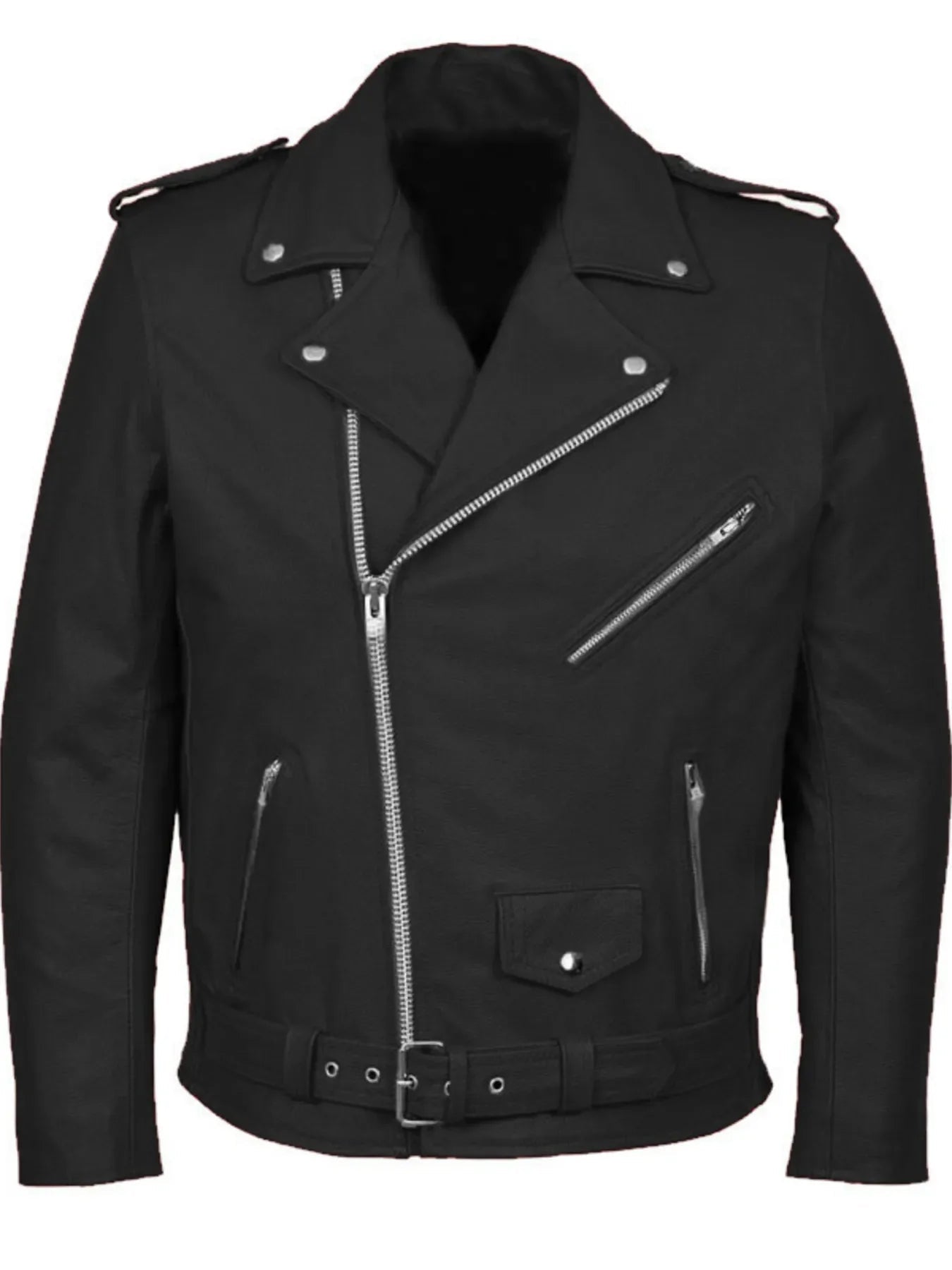 Men's Plus Size Zip Up Leather Motorcycle Jacket Simply Love