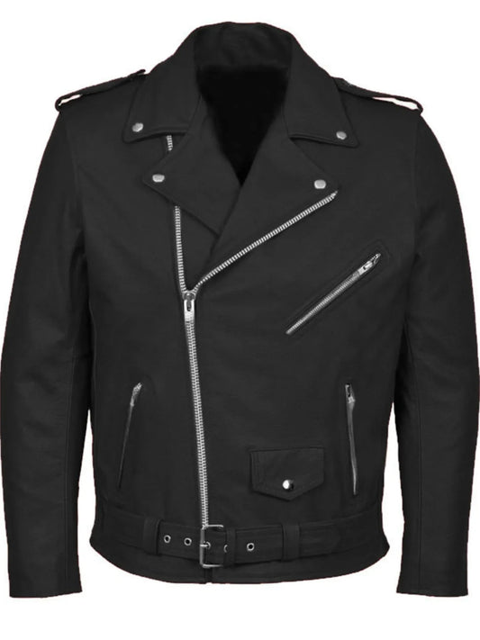 Men's Plus Size Zip Up Leather Motorcycle Jacket Simply Love