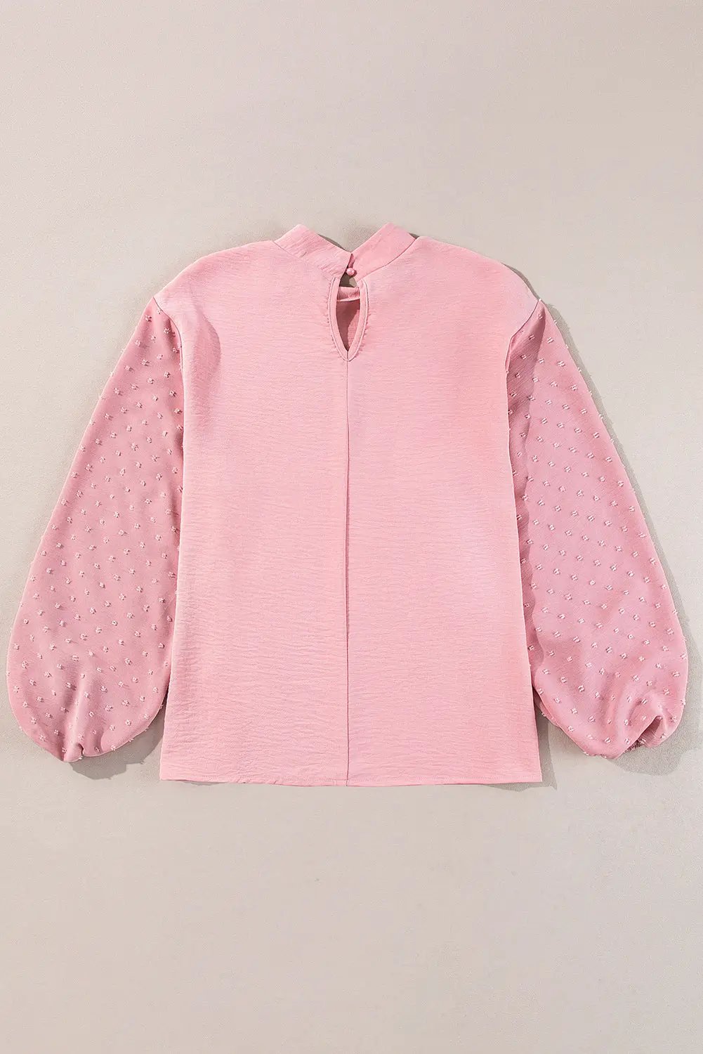 June Swiss Dot Balloon Sleeve Blouse with Keyhole Back Closure - Love Salve 