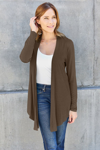 Basic Bae Full Size Open Front Long Sleeve Cardigan.