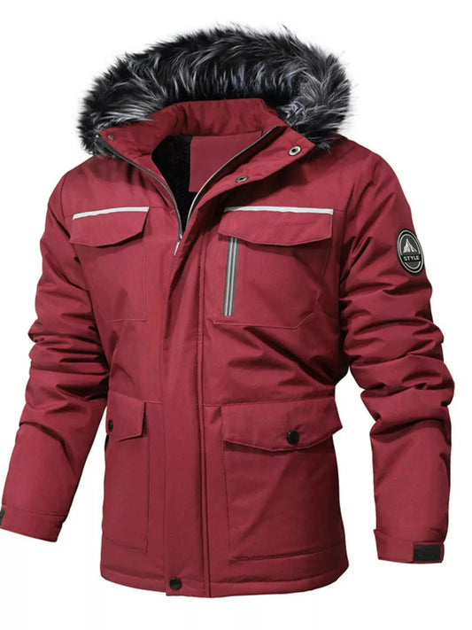 Men's Plus Size Fur Hooded Winter Parka Coat Simply Love