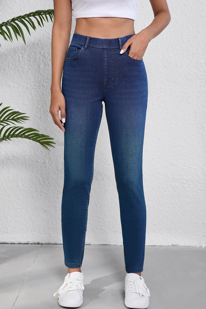 Versatile Ashleigh Blue straight leg jeans with multiple pockets and stretchy comfort