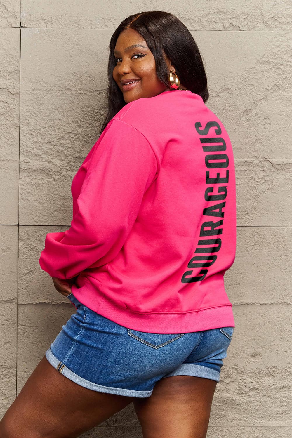 Simply Love Full Size COURAGEOUS Graphic Sweatshirt.