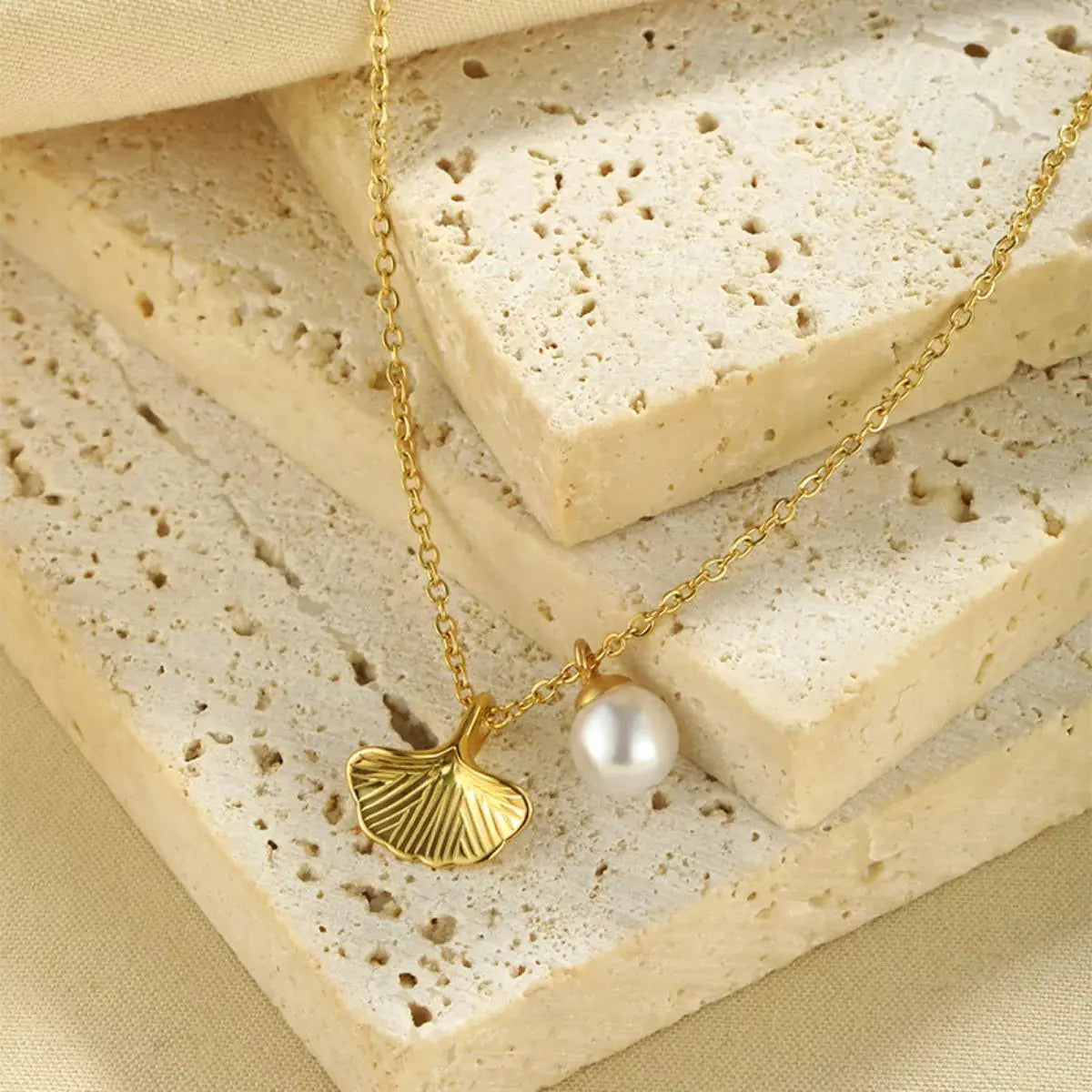 Pearl & Shell Pendant Necklace Simply Love