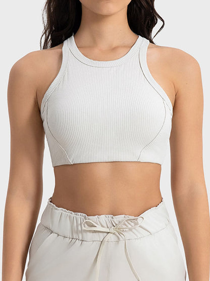 Wide Strap Cropped Sport Tank.