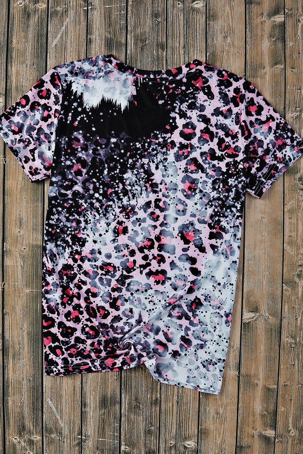 Leopard Round Neck Short Sleeve T-Shirt.