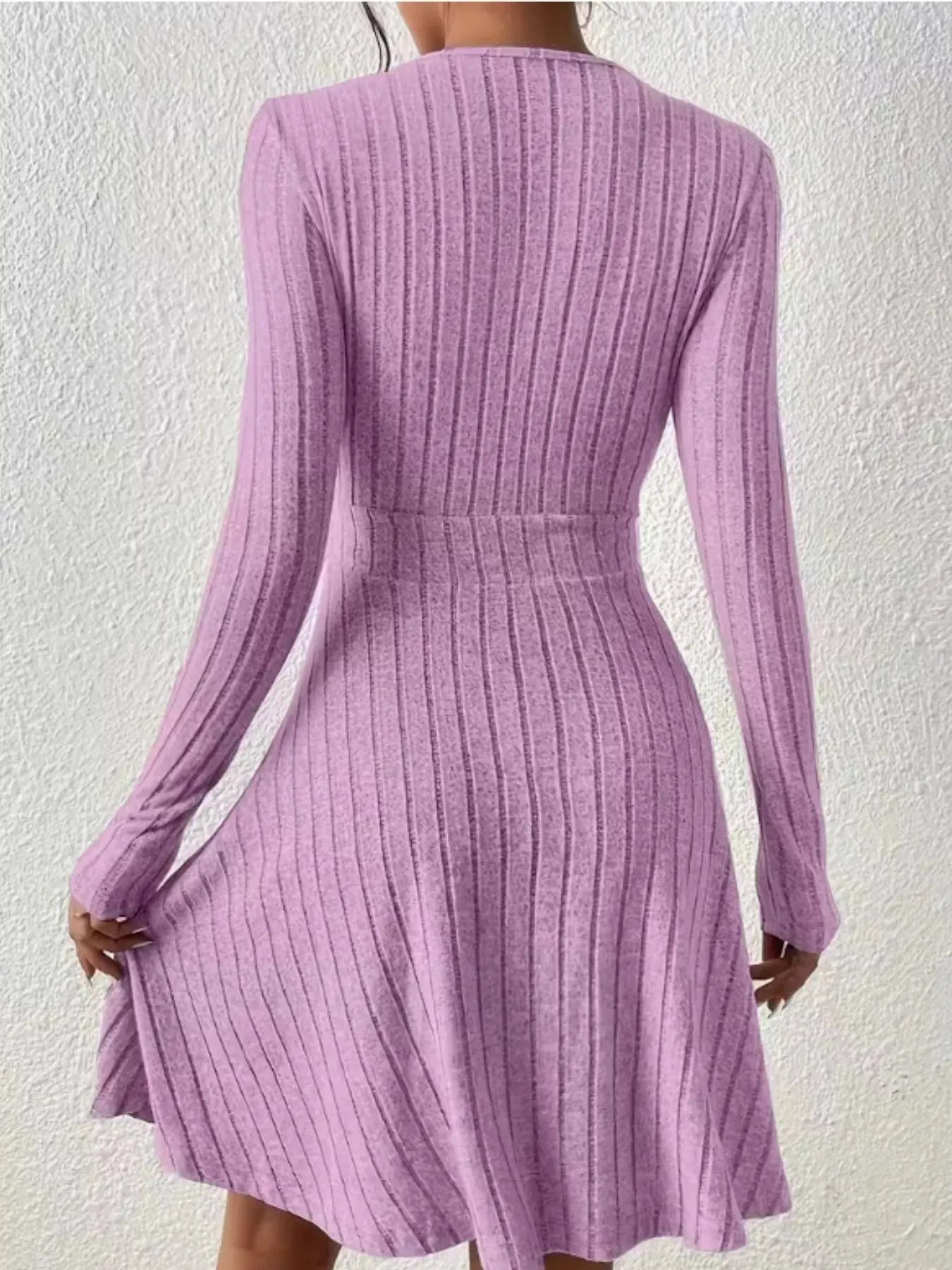 Ribbed Knit Wrap Mini Dress Simply Love