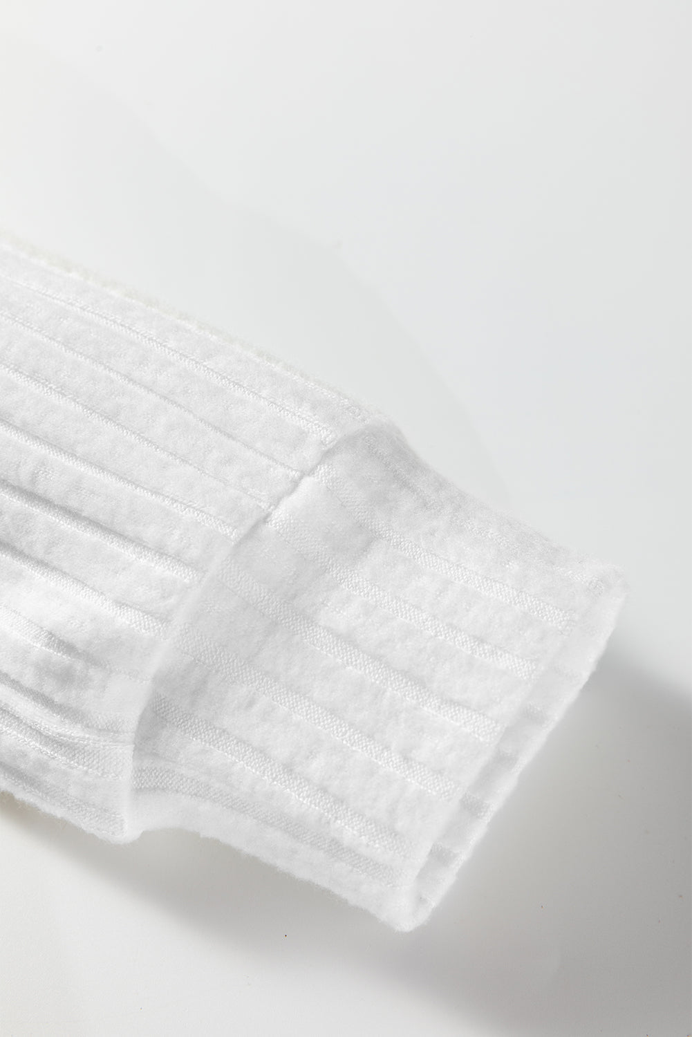 Dear-Lover White Ribbed Knit Women's Casual Top: Everyday Wear, Long Sleeve Dear-Lover Dropshipping