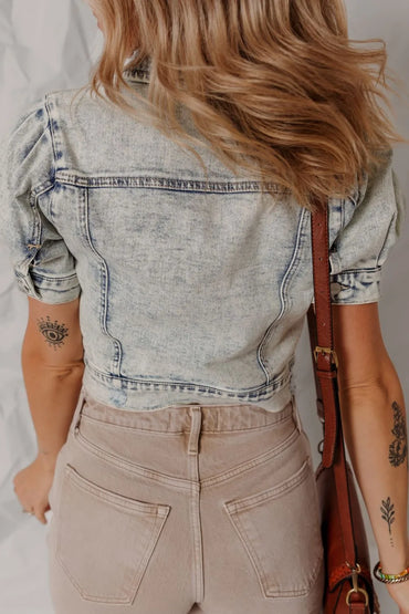 Simply Love: Denim Jacket - Puff Sleeves