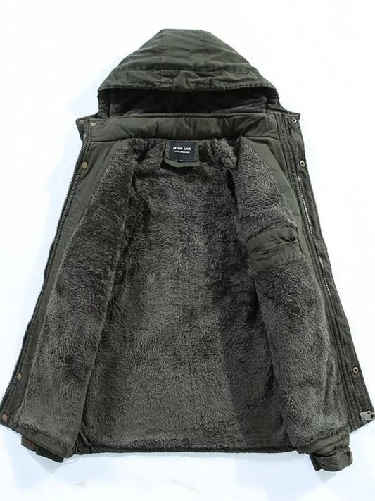 Men's Plus Size Winter Warm Hooded Zip Up Jacket Simply Love