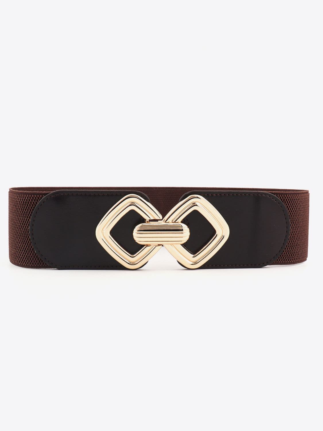 Geometric Buckle Elastic Wide Belt.