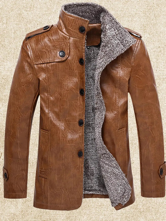 Men's Plus Size Button Up Fleece Lined Coat Simply Love