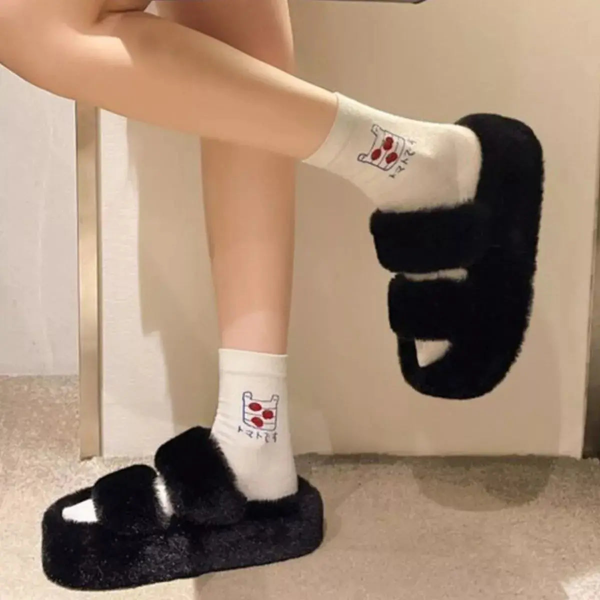 Fuzzy Open Toe Slippers Simply Love