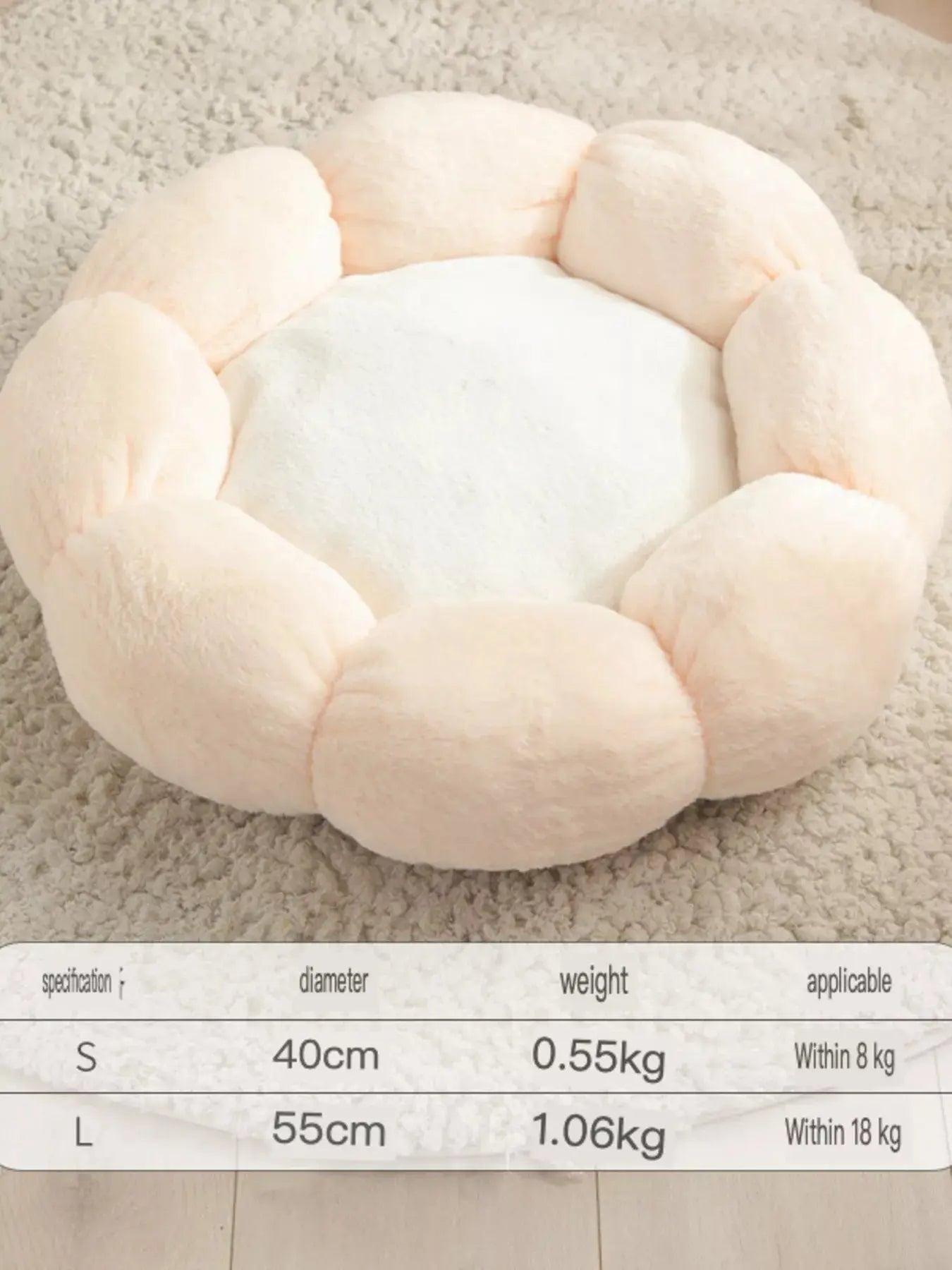 Round Plush Pet Nest with Cloud Pillow Simply Love
