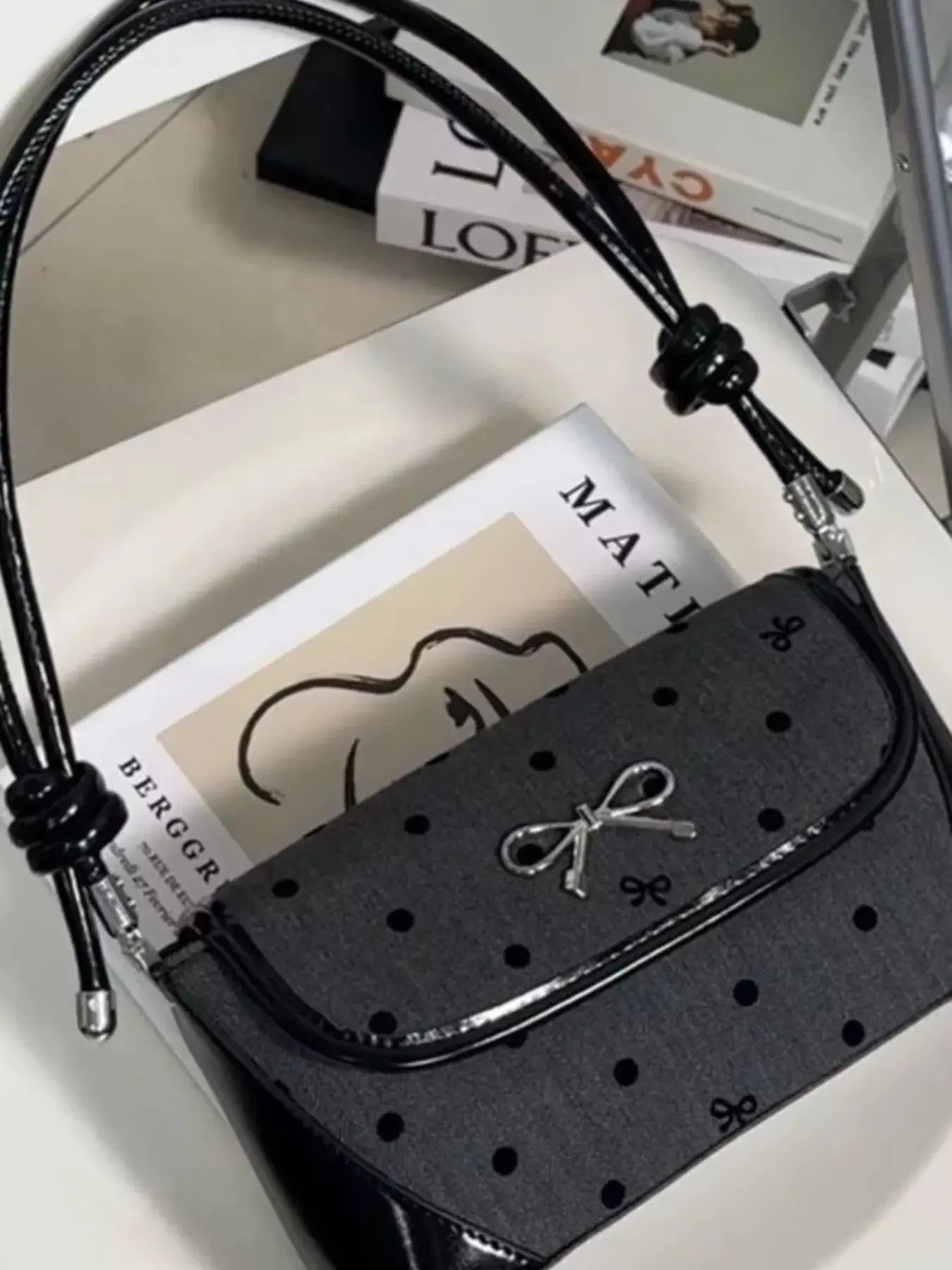 Bow Decor Flap Shoulder Bag Simply Love