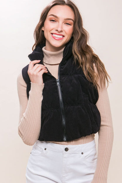 Love Tree Corduroy Puffer Vest